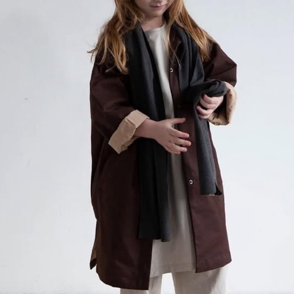 LIKE NEW Facade Kids Soft Waxed Coat in Coffee